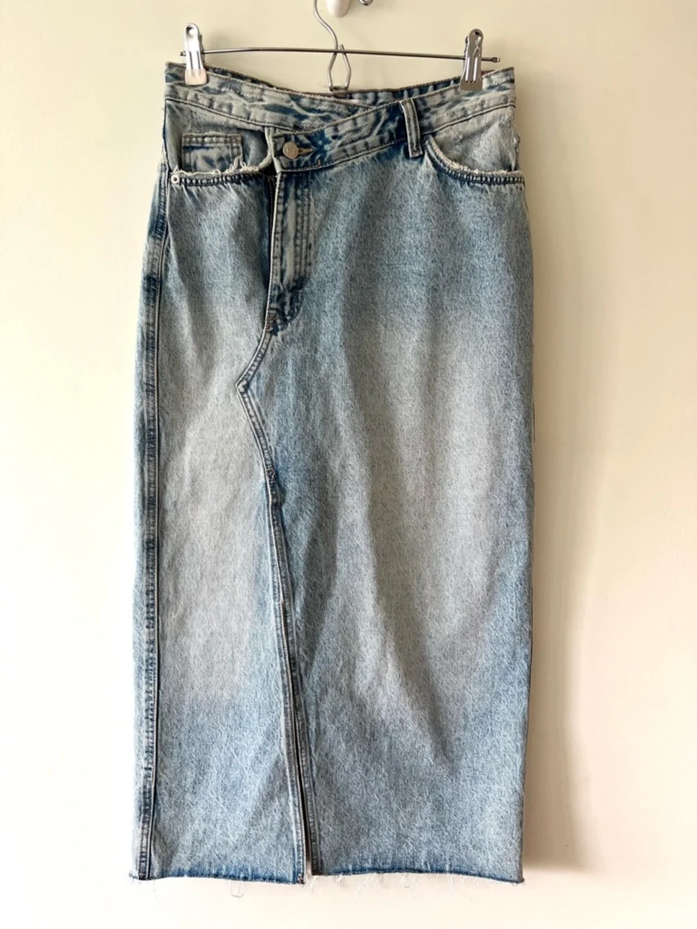 Zara Denim Skirt Front Slit Size XS - Picture 2 of 10